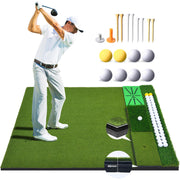 5x4 ft Golf Mat Set with 3 Interchangeable Strips, 8 Golf Balls and 10 Golf Tees - Autojoy