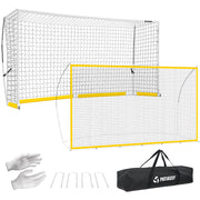 2 in 1 Soccer Goal for Backyard, 12x6 Soccer Net and Soccer Rebounder Net for Training, Easy Setup Portable Soccer Net with Upgraded Metal Base