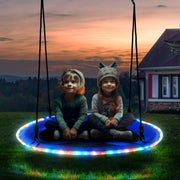 40 Inch Upgrade Flying Saucer Swing Anti-Fade Tree Swing with LED Light - Autojoy