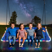60 inch Platform Tree Swing with LED Light and 9.8 FT Hanging Straps
