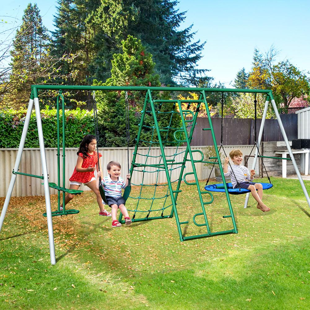 700LBS outdoor metal swing sets create a happy family backyard – Autojoy